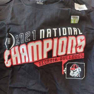 Champion Georgia Bulldogs T Shirt 2021 National Champions Game Scores on back